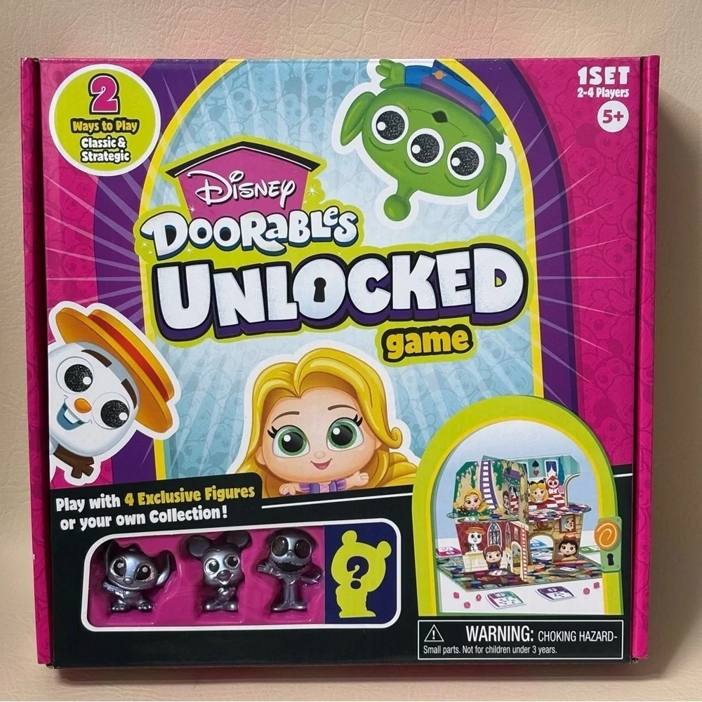 Disney Doorables Unlocked Board Game Toy With 4 Exclusive Figures New